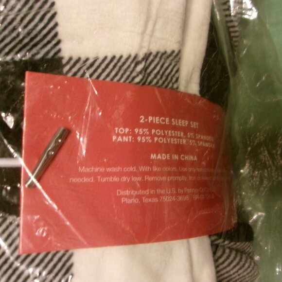 Sleep Chic 2-Piece Pajama Top Bottom Set Size Large Black Buffalo Plaid NEW NWT - Picture 6 of 7